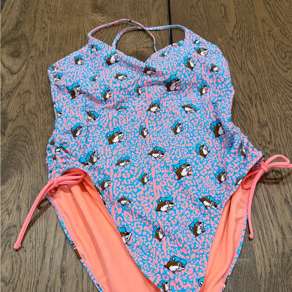 Buc-ee’s One-Piece Swimsuit - Pink and Blue
